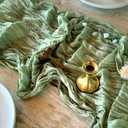 12Pack Sage Green Cheese Cloth Table Runner 10Ft Cheesecloth Table Runner Boho Gauze Table Runners Sage Green Wedding Decor for Party Bridal Shower Thanksgiving Christmas, 12 Pack 20 x 120 inch