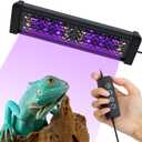 8.5" Aluminum UVB 10.0 LED Reptile Light Bar with Timer & Dimmer, Ultra-Slim Metal UVB/UVA Lamp for Terrariums  Even Light Output, Long Lifespan, Ideal for Bearded Dragons, Turtles & Lizards