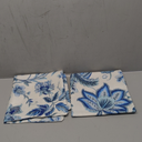 Chinoiserie Pillow Covers 20x20 Inch Pack of 2 Navy Blue White Floral Pillow Covers Vintage Farmhouse Flower Outdoor Pillowcase Square Linen Cushion Cover for Bedroom Sofa Couch Living Room Home Decor