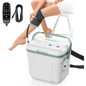 Cold Therapy Machine with Programmable Timer, Ice Machine for Knee After Surgery, Knee Replacement Recovery System, Cryotherapy Pain Relief w/Compression Pad for Shoulder, Hip and Ankle