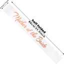 2 x Mother of the Bride Sash, Funny Bachelor Sashes for Engagement Gift Idea Wedding Party Decorations Bachelorette Party Supplies, White + Rose Gold(Mother of the Bride)
