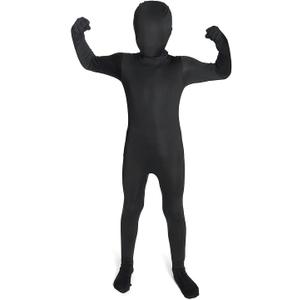 Morphsuits Kids Bodysuit Full Body Suit Halloween Costume, Skin Suit For Boys (Medium, Black)