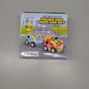 Prextex 2 Pack Cartoon Remote Control Cars for Toddlers - Police Car and Race Car with Steering Wheel Controllers and Lights - Different Frequencies So Both Can Race Together - Toddler Gift 18+ Months