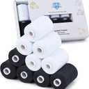 Simthread All Purpose Sewing Thread, 10 Spool (5 White+ 5 Black) 1000 Yards Each Bobbin Polyester Thread for Sewing, Handy Polyester Sewing Threads for Sewing Machine - (White and Black Series)