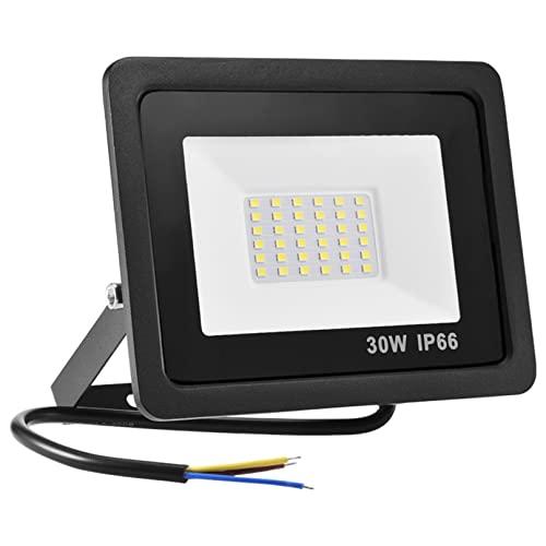 30W LED Flood Lights Outdoor, IP66 Waterproof Security Lights Fixture, 6500K Hardwired Wall Lamp, 2100Lm Ultra Thin Work Light, 120° Beam Angle LED Exterior Floodlight for Garden Yard Patio