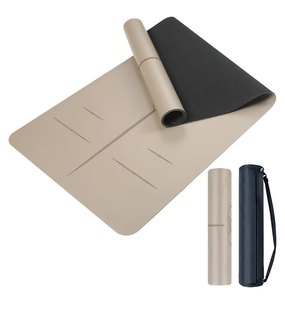 Natural Rubber Yoga Mat - Non Slip Non Toxic - 72’'x26.8''x5mm - Hot Yoga, Pilates, Floor Workout - For Women and Men - with Carrying Bag