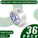 HERKKA Clear Packing Tape, 36 Rolls Heavy Duty Packaging Tape for Shipping Packaging Moving Sealing, Thicker Clear Packing Tape, 2 inches Wide, 65 Yards Per Roll, 2340 Total Yards