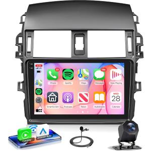 4Core 4G+64G Android 15 Car Stereo Radio for Toyota Corolla 2009-2013, Rimoody Wireless Carplay Andorid auto Mirror Link 9'' INCELL Touchscreen GPS WiFi Bluetooth 5.0 FM/RDS EQ-32 SWC Backup Camera