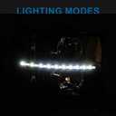 LED DRL Headlights Assembly fit 07-13 Chevy Silverado 1500 2500HD 3500HD NOT Fit 2007(Old Body) Classic Models Halogen Headlamp Clear Reflector Black Housing
