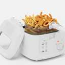 KEINVE Electric Deep Fryer with Basket, 2.5L Oil Fryer with Non-Stick Inner, Viewing Window, 1600Watt Fast Heating, White