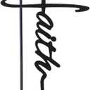 SOULSIO Decorative Faith Cross Black | Metal Spiritual Home Decor | Self-Hanging With Base | Best for Home, Office and As a Gift | Religious, Spiritual Gifts