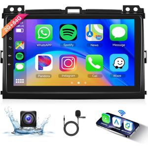 [2G+64G] Car Radio for Toyota Prado 120/ Lexus Gx470 2004-2009 Android Car Stereo Carplay Wireless Android Auto, Hodozzy 9 inch Touch Screen with GPS/WiFi/Bluetooth, FM RDS, Mirror Link,Backup Camera