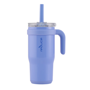 REDUCE 24 oz Stainless Steel Tumbler with Handle - Dual-Wall Vacuum Insulated Travel Mug, Sweat-Proof Lid & Reusable Straw - Keeps Drinks Cold for 24 Hrs, Fits Cupholders, Dishwasher Safe - Cornflower