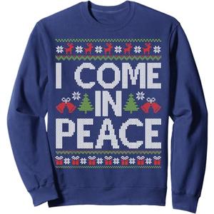I Come In Peace Couple Matching Ugly Christmas Sweater Xmas Sweatshirt XL