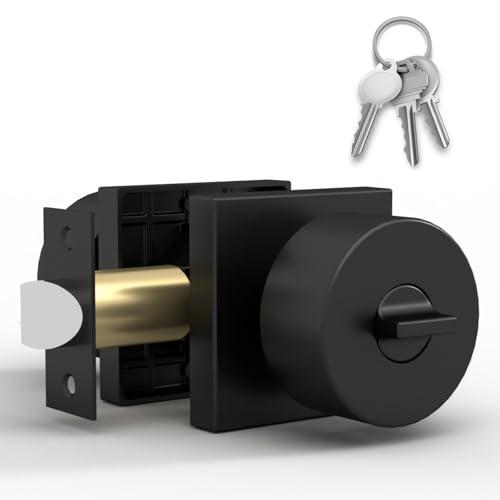 Mega Handles SUANA Entrance Door Knob for Entrance, Bedroom and Bathroom, Reversible Heavy Duty Design Door Knobs, Fits All Standard Door Sizes, Screws Included - Matte Black (1 Pack)