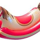 Swimline Inflatable Ride-On Pool Rocker – Heavy-Duty Float with Handles & Side Bolsters for Lake, Beach & Backyard Use, Hobby Horse, Brown & Red, 81"