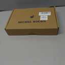 MICHEL ROUEN Golf Shirts for Men Short Sleeve Lightweight Quick Dry Pin Striped Casual Collared Polo Shirts (L)