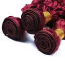 Color #99J Burgundy Human Hair Bundles Wine Red Water Wave 3 Bundles Human Hair 26 28 30 Inch 50G Double Weft Grade 12A Unprocessed Virgin Remy Hair Extensions 50g Per Bundle