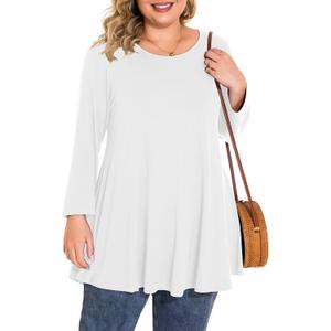 BELAROI Plus Size Tops For Women 3/4 Sleeve Comfy Tunic For Leggings Loose Casual T-Shirt (XL)