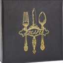 COFICE Recipe Binder  8.5x11 3 Ring Blank Family Recipe Book Binder Kit to Write in Your Own Recipes with PU Faux Leather Cover and Plastic Sleeves (Black)