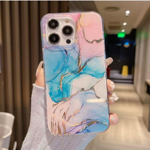 Aconfei for iPhone 14 Plus/15 Plus Marble Case,Slim TPU Shockproof Bumper Protective Phone Case Cover for Girls Women