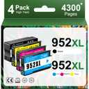 952XL High Yield Ink Cartridges Combo Pack Replacement for HP 952XL 952 Ink Cartridge Work with OfficeJet Pro 8710 7740 8720 8715 8210 8703 OfficeJet 8702 Printers (Black Cyan Magenta Yellow 4-Pack)
