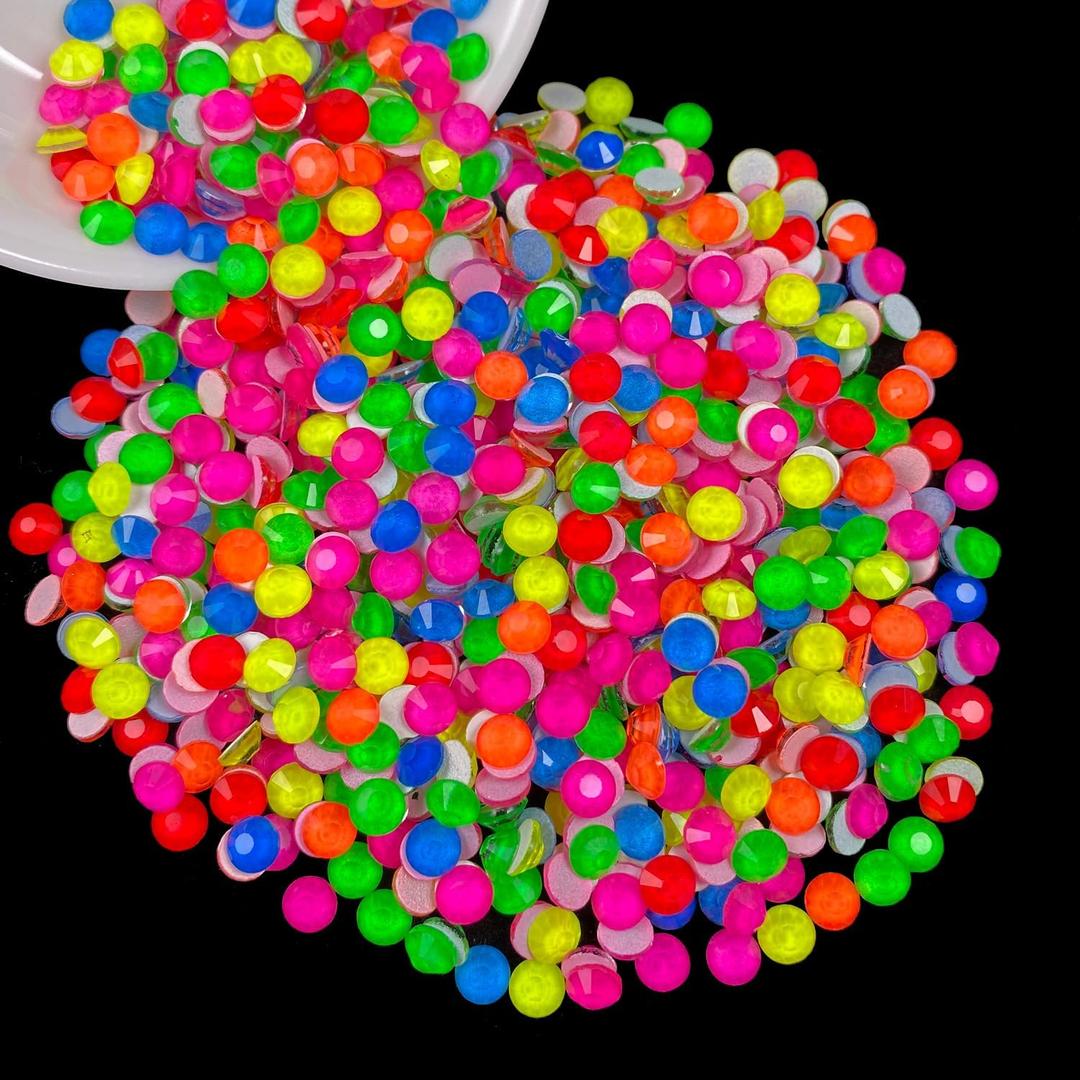 Hotfix Rhinestones for Bedazzling,Glass Gems Hot Fix Crystal Neon Rhinestones for Clothes,Diamonds for Crafts,Shoes,Mixed Neon,SS20,1440pcs