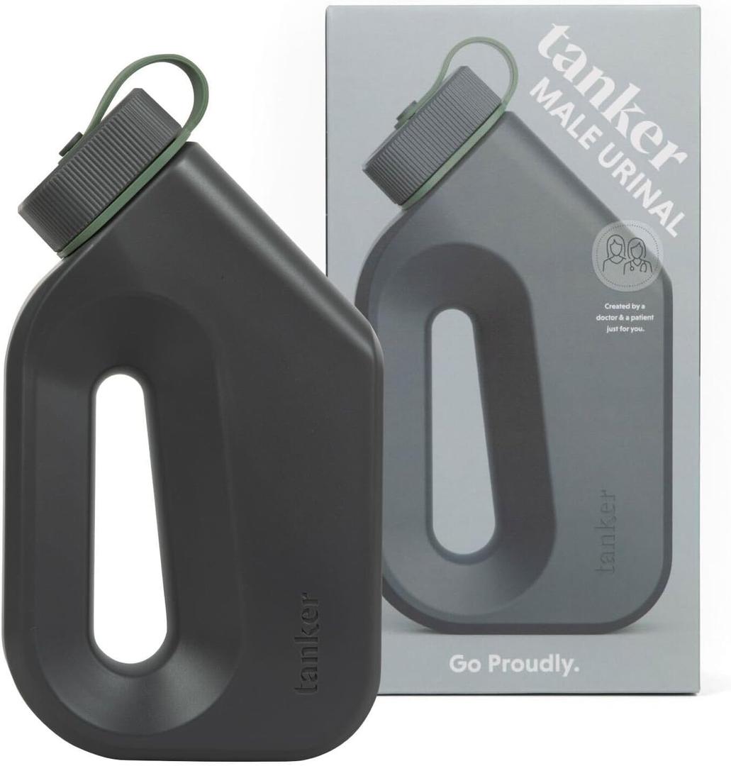 Tanker - Portable Urinal for Men Spill Proof - A Camping and Festival Essential, Designed for Nighttime Urges, Post-Surgery Recovery, and Travel Use