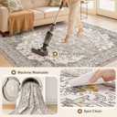 8x10 Area Rugs for Living Room: Non Slip Neutral Washable Brown Rug, Soft Stain Resistant Indoor Floor Carpets for Bedroom Dining Decor Farmhouse Home Office Kid & Pet Friendly