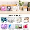 4+1 Pack Laundry Room Organization Containers,Clear Laundry Pods Container,Large Laundry Detergent Powder Storage Containers with Wooden Lids & Labels,Laundry Pods Holder for Scent Booster,Powder,Pods