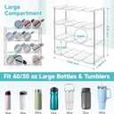 Stackable Water Bottle Organizer, Large Compartment Water Bottle Holder for Stanley 40 oz Tumbler, Kitchen Storage Organizer for Stanley Cup Accessories, Tumbler Organizer Wine Rack - Hold 16 Bottles, 4Pack