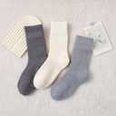 2 x Womens Cozy Crew Socks Winter Knit Thick Soft Casual Calf Socks for Girl 3 Pairs Size 5-10