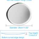 Large Round Stainless Steel Tray,Round Silver Trays,Serving Tray, Decorative Tray,Jewelry and Cosmetic Storage Tray. Diameter11.02 inches/28cm. Silver,1Piece