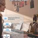 STRICH Digital Piano 88 Keys, Hammer-Action Weighted Keyboard, Full size Electric Piano Keyboard with Stand, 25Wx2 Speakers, Supports USB-MIDI/Wireless Connecting SDP-300S (Color Walnut Wood), Compact