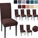 Chair Covers for Dining Room Pack of 6 Chair Seat Cover for Dining Room Kitchen, Parsons Chair Covers Dining Chair Slipcover, Chocolate