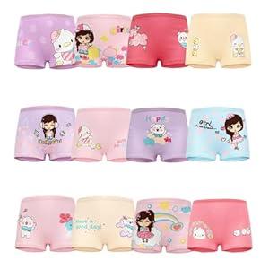 JackLoveBriefs Girls Boyshorts Underwear with 12 Packs Panties for Girls Multicolor(5-7T, Multicolor-White)