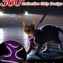 Cat Harness and Leash for Walking Escape Proof Soft Adjustable Cat Leash Breathable Comfortable Vest Easy to Wear Kitten Harness for Outdoor Travel (Purple, M (13-18lb))