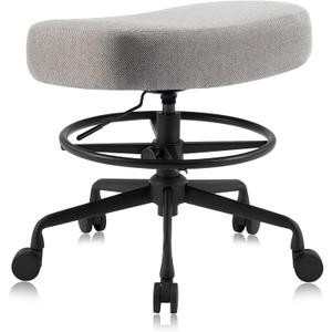 Pneumatic Swivel Rolling Saddle Stool 504 Kalea with Adjustable Foot Ring for Clinic SPA Tattoo and Home (Urban Taupe, Standard)