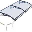 Awning for Door Entrance,40x60 Inch Awnings for Doors with Drainage Sink,Window Canopy Exterior with Aluminum Alloy Bracket,Solid Polycarbonate Cover,UV,Rain,Snow Protection for House,Porch,Patio,Deck
