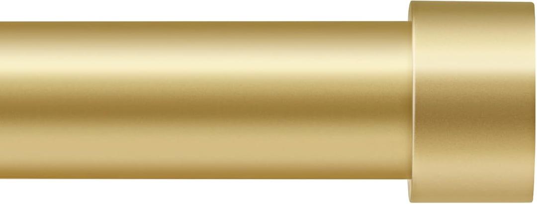 Zeerobee Curtain Rods for Windows 48 to 84, Gold Curtain Rod, Adjustable 1 Inch Heavy Duty Outdoor/Indoor Modern Drapery Pole, 32"-86"