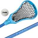 Franklin Sports Future Champs Youth Lacrosse Stick + Ball Set - Kids 32" Inch Practice Stick - Beginner Backyard Plastic Stick + Lightweight Soft Ball (Blue)