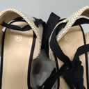 mysoft Women's Wedge Sandals Open Toe Espadrilles Platform Ankle Strap Lace Up Summer Shoes, Black US 8.5
