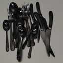 PUREAIN Silverware Set, Black Hammered Flatware Set for 4,  Mirror Polished Stainless Steel Cutlery Set for Home, Kitchen, Restaurant and Hotel, Dishwasher Safe