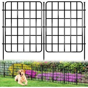 30ft x 26in Garden Fence Animal Barrier, 28 Panels No Dig Fence Border, Rustproof Metal Decorative Garden Fence with Ground Stake, Flower Bed Edging Border for Dog, Rabbit, Outdoor Yard Patio Decor
