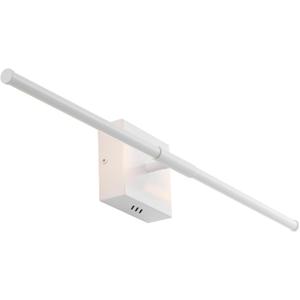 JONATHAN Y 28" White Modern Dimmable Integrated LED Wall Sconce, Metal Vanity Light for Bathroom Mirror Bedroom Hallway, Sleek Hardwired Wall Lamp Fixture, 3000K (JYL7022G), Set of 1