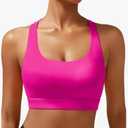 RUNNING GIRL High Impact Sports Bras for Women - Scoop Neck Strappy Sports Bra High Support Moulded Cup Workout Bra, Medium