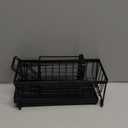 SWTYMIKI Sponge Holder for Kitchen Sink - Sink Caddy with Brush Holder Self-draining Sponge Caddy Organizer with Divider Stainless Steel Kitchen Accessories Storage for Countertop, Black