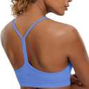 CRZ YOGA Womens Butterluxe Y Back Sports Bra - Padded Racerback Low Impact Spaghetti Thin Strap Workout Yoga Top Medium