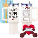 PINNORY Best Mom Ever Gift, 40 Oz Mom Tumbler & Handmade Heart Crochet Gifts Set, Best Mothers Day Gift for Mom from Daughter Son Kids, Funny Christmas Birthday Gifts for Moms Who Have Everything