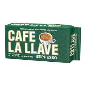 Cafe La Llave Dark Roast Ground Espresso Coffee, 16 oz Bricks Bold Cuban-Style Blend, Moka Pot, Espresso, Drip Strong Rich Flavor (EXP 06/24/26)